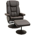 thumbnail image 2 of HOMCOM Swivel Recliner with Ottoman Reclining Chair and Footrest, Brown, 2 of 9
