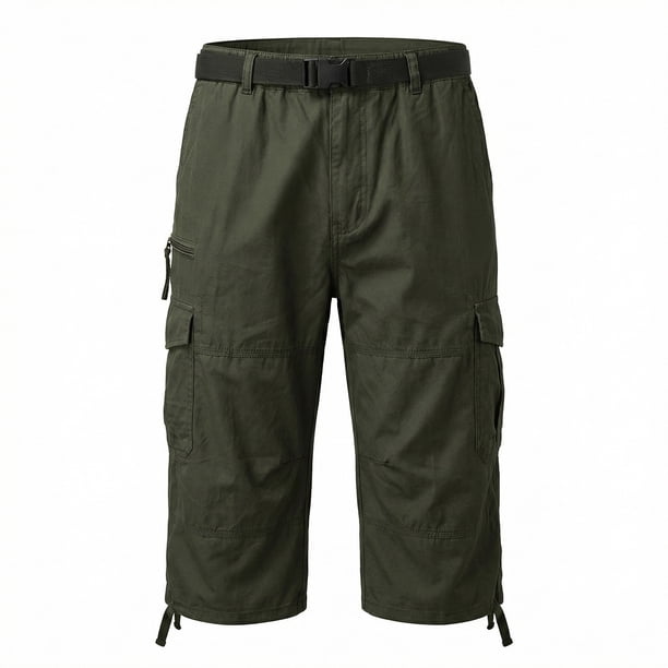 Mens Cargo Shorts Multi Botón de Bolsillo Y Cremallera Deportes Al Aire Libre, Mens Shorts Cargo Casual Pantalones de Verano