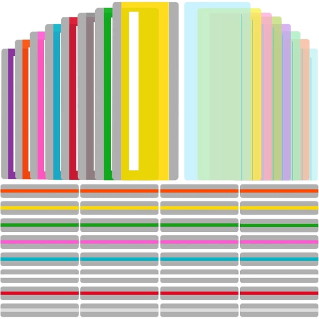 48 tiras de lectura guiadas con 3 estilos destacados, reglas de lectura, seguimiento de lectura, superposiciones de colores, colores surtidos que ayudan con la dislexia