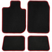 GGBAILEY Chevrolet Silverado 3500 HD (Crew Cab) Black with Red Edging Carpet Car Mats / Floor Mats, Custom Fit for 2010, 2011, 2012, 2013, 2014, 2015, 2016, 2017, 2018, 2019 - 4 Piece