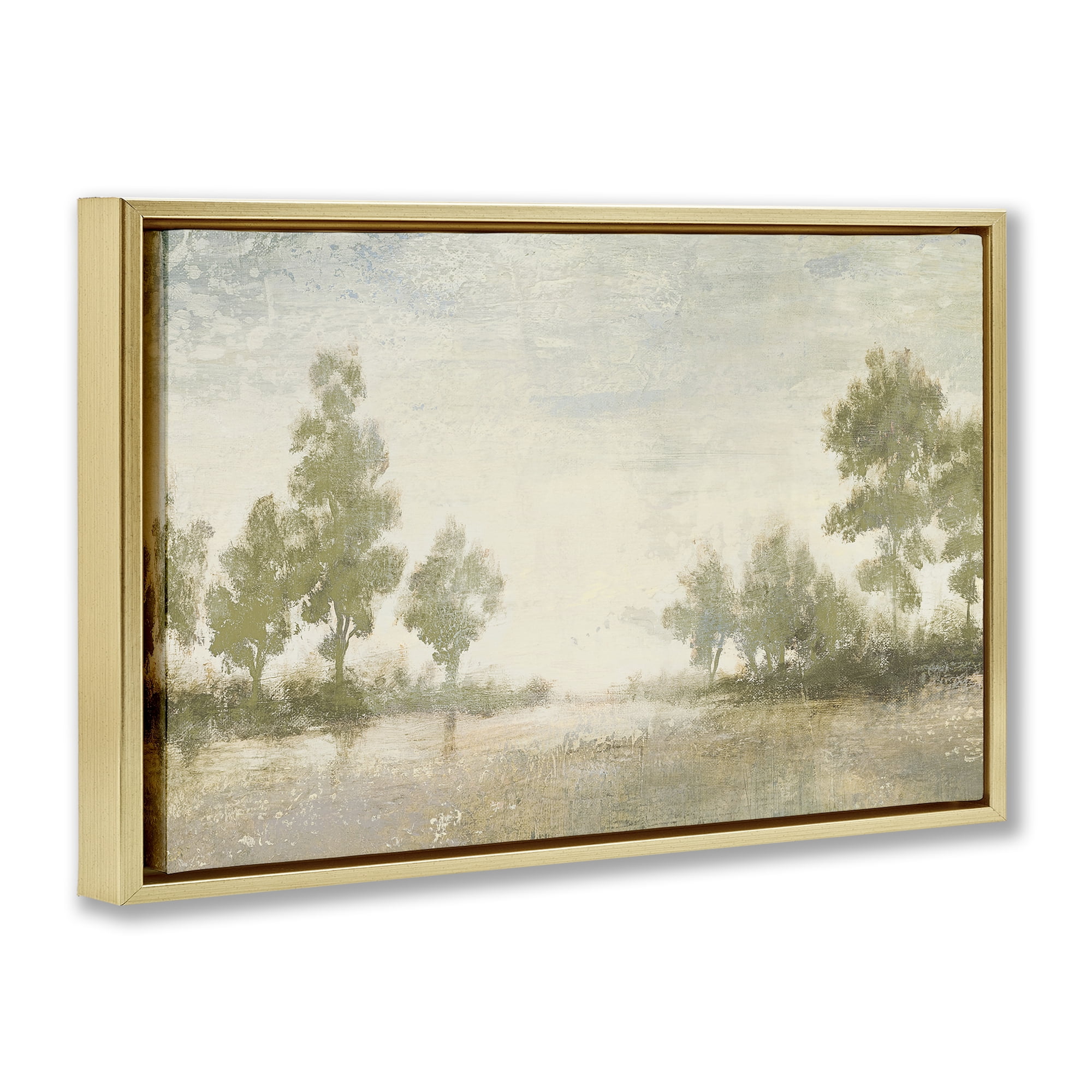 Stupell Industries Forest Light Distant Valley Gold Framed Floater Canvas Wall Art, design by Michael Marcon