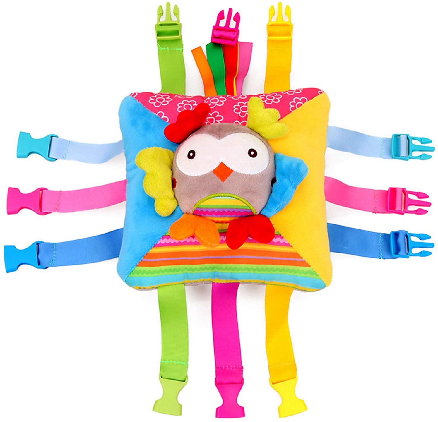 Sensory Buckle Pillow Early Learning Toy with Buckles to Develop Motor Skills 