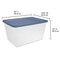 Sterilite 58 Quart Storage Box Plastic, Blue Moonlight