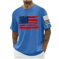 thumbnail image 2 of CFLVAEK American Flag Shirts Men Big and Tall 4th of July Tshirts Casual Short Sleeve Summer T Shirts Loose Crewneck Independence Day Patriotic Tops XXXXXL, 2 of 6