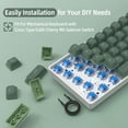 thumbnail image 4 of PBT Keycaps, 117 Keys Double Shot Keycaps Set US Layout (ANSI) OEM Profile for TKL 61 64 68 75 87 96 104 108 GMMK Cherry MX Gateron Kailh Switches Mechanical Keyboard-Green, 4 of 7