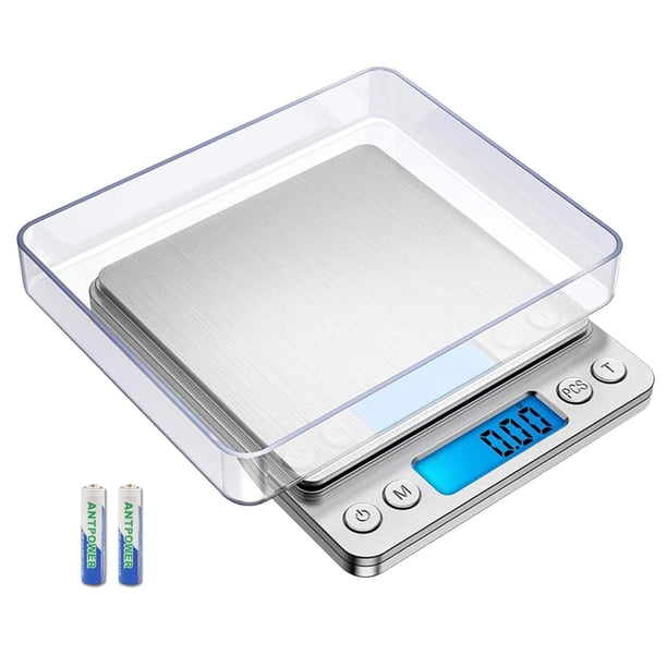 Báscula de precisión de 500 g/0,01 g, báscula de cocina, báscula de bolsillo, báscula para joyas, báscula digital, báscula electrónica de alta precisión, pantalla LCD, función de tara y piezas, 2