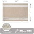 thumbnail image 2 of Non-slip Bathroom Rug 24" x 36" - Super Absorbent & Quick Dry Shaggy Microfiber Bath Mat, Machine Washable Plush Throw Rug for Bathtub, Shower and Sink, Beige, 2 of 6
