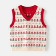 thumbnail image 2 of Mikilon Boys Floral Print Knitted Sweaters Colorful Checkered Sleeveless Sweater Versatile V-neck Pullover Tops ,Size 3-8 Years, 2 of 9