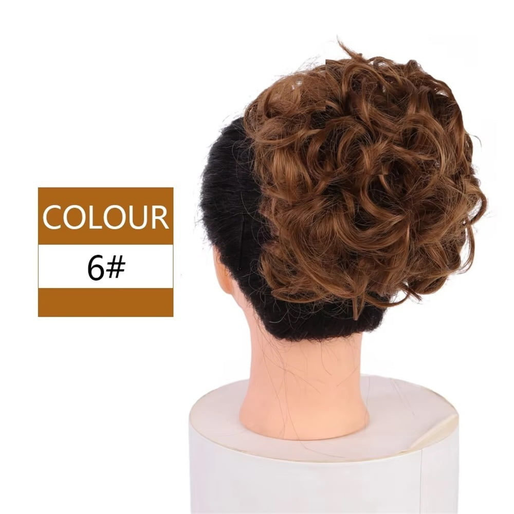 Messy Dish Hair Bun Extension Short Wave Curly Easy Stretch Hair Combs Clip in Ponytail Extension