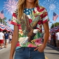 thumbnail image 4 of mgoYE 250th Anniversary Shirt Women Patriotic T-Shirts 3D Graphic Printed Novelty Fashion Tee Short Sleeve Shirt Women Tops Blue L, 4 of 8