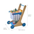 thumbnail image 4 of Teamson Kids Little Helper Kids Wooden Shopping Cart with 13 Pretend Groceries, Soft Rotating Wheels, Durable Toddler Toy for Ages 3 and Up, Blue, 4 of 9