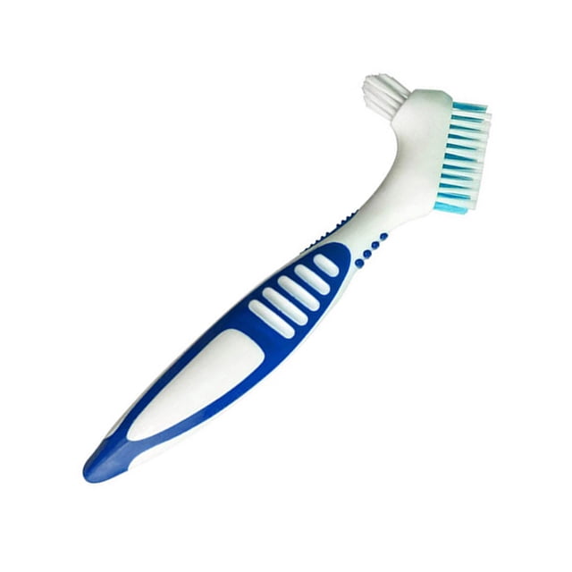 WHEANG Clearance 1Pc Denture Teeth Brush Easy Grip Handle Double Sided Toothbrushes