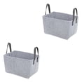 thumbnail image 3 of Advancent Bolsa organizadora de fieltro, cesta portátil, bolsa de almacenamiento de tela, organizador de dormitorio, papelera, cesta para maletero de gris 2piezas Advancent CBP151844, 3 of 6