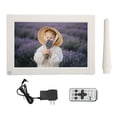 thumbnail image 2 of Electronic Video Picture Frame, Remote Control White HD IPS Screen Support Card Playback Digital Photo Frame Motion Sensor  for Party for Advertising US Plug, 2 of 8