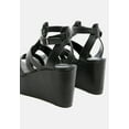 thumbnail image 3 of WINDRUSH Cage Wedge Leather Sandal in Black, 3 of 6