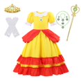 thumbnail image 3 of Vestido de princesa melocotón para niña, disfraz de Halloween, ropa de actuación de escenario para niños, trajes de fiesta de Carnaval de cumpleaños, 3 of 5