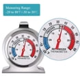 thumbnail image 4 of MesaSe  3 Pack Refrigerator Thermometer Freezer Fridge Room Thermometer Large Dial Thermometer  Stainless Steel Monitoring Thermometer with Hook and Panel Base Hang or Stand for Home Kitc, 4 of 10