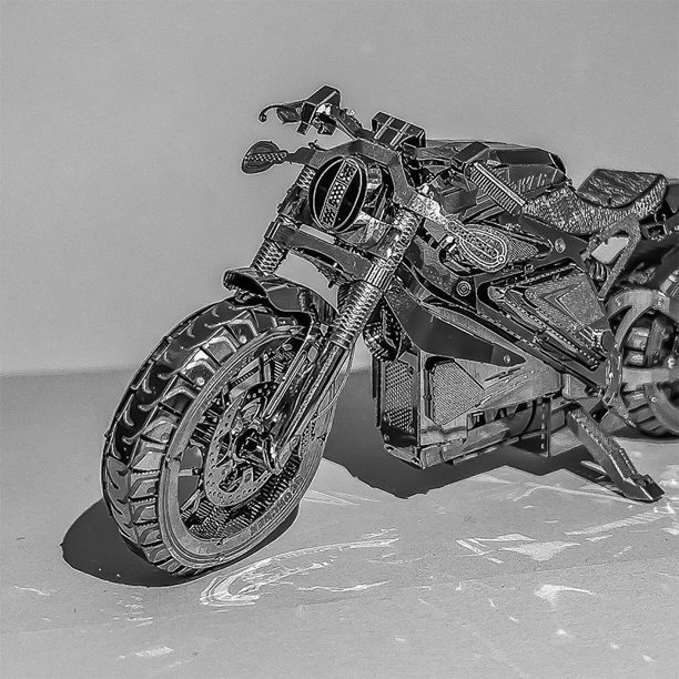 Electric Motorcycle 3D Metal Puzzle Handmade DIY Building Toys Figurines Miniatures Home Decoration Accessories For Living Room Gong Bohan LED