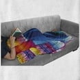 thumbnail image 5 of Ethnic Soft Flannel Fleece Throw Blanket, Moroccan Street Shop View with Vibrant Colorful Handcraft Famous Carpets Photo, Cozy Plush for Indoor and Outdoor Use, 60" x 80", Multicolor, by Ambesonne, 5 of 5
