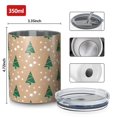 thumbnail image 4 of 12oz Coffee Tumblers Brown Christmas Tree Pattern Stainless Steel Vacuum Insulated Travel Tumbler Coffee Cups Mug with Lid and Straw with Cleaning Brush for Cold & Hot Drinks, 4 of 5