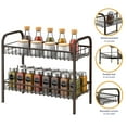 thumbnail image 3 of Bextsrack Spice Rack Organizer, 2 Tier Freestanding Metal Seasoning Jar Rack for Kitchen Cabinet Bathroom Pantry Office, Bronze, 3 of 7