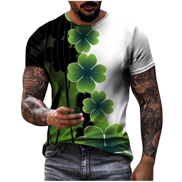 Camiseta diaria unisex del día de San Patricio para hombre, estampado gráfico en 3D, camisetas de manga corta, blusa informal Pompotops oipoqjl7365
