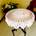 thumbnail image 2 of HEVIRGO 80cm Cuisine Salle à Manger Restaurant Crochet Nappe Ronde en Coton Décor de Tapis, 2 of 10