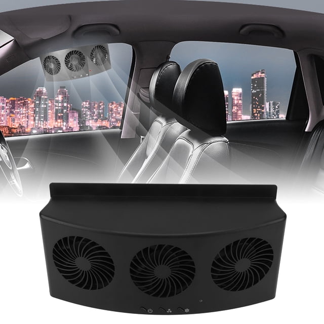 Solar Powered 3 Fan Car Exhaust Fan, 4000 RPM 3 Fans 2 Levels Low Noise Heat Dissipation USB Powered Solar Car Air Vent Radiator Air Purifiers