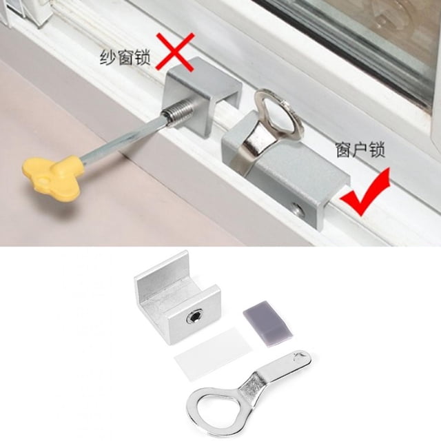 Adjustable Window Lock, Sliding Window Locks Stop, Sturdy Aluminum Alloy, Easy Installation, Security For Families
