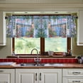 thumbnail image 3 of Yayeee Kitchen Curtains Tier Set of 2 Light Filtering 57"x24" Over Sink Window Panels, Blue Floral Window, 3 of 7