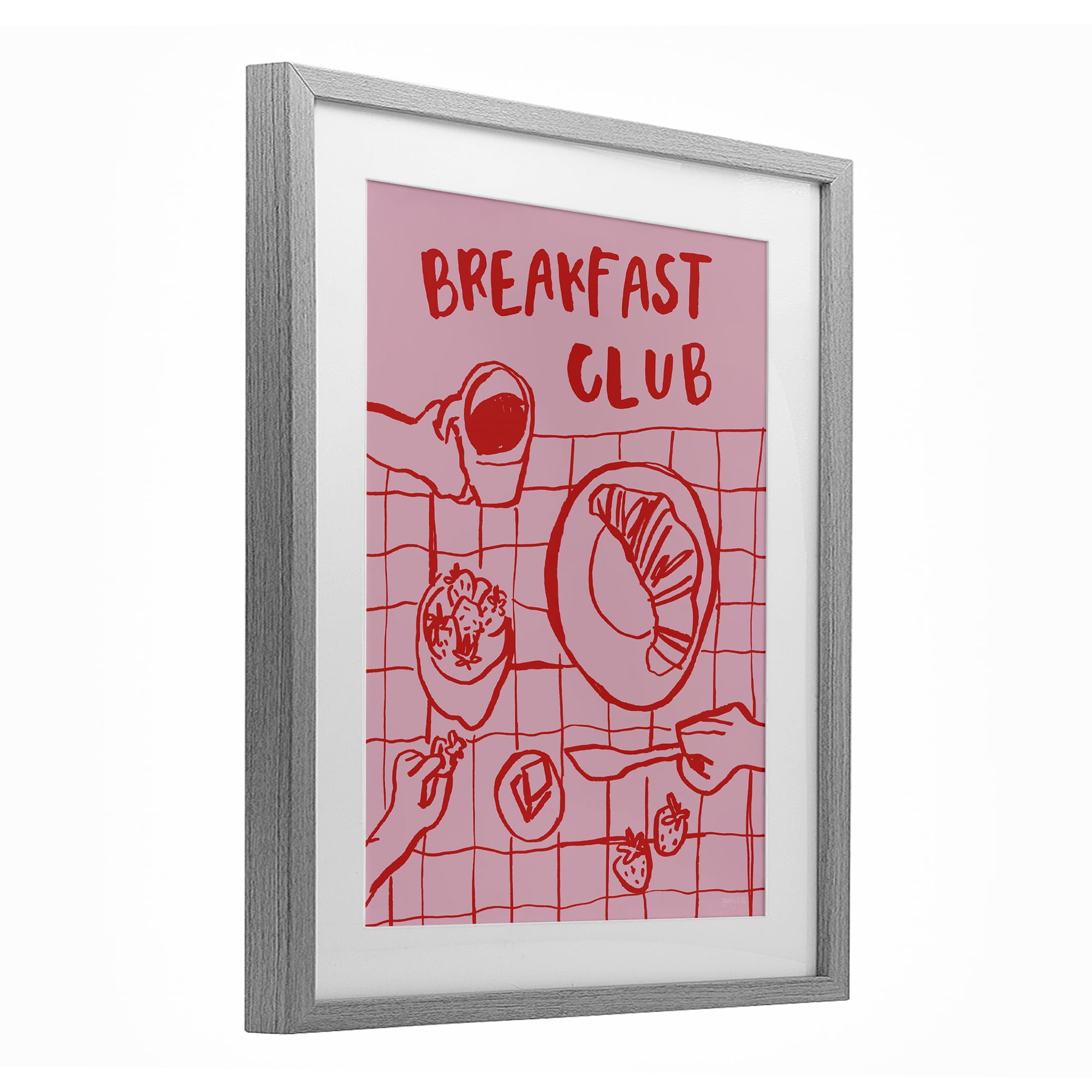 Stupell Industries Breakfast Club Doodles Gray Framed Print Under Glass, design by Jenaya Jackson