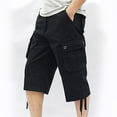 thumbnail image 3 of Cargo Capri Pants for Men Casual Relaxed Fit Cotton Capris with Pockets Outdoor Work Button Pants, 3 of 8
