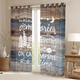 thumbnail image 2 of Camping Curtains & Drapes,Camper Themed Blackout Curtains Camper Decor,RV Travel Car Camping Window Curtains,Sketch Drawing Wood Vintage Window Treatments Blue Brown, 2 of 5