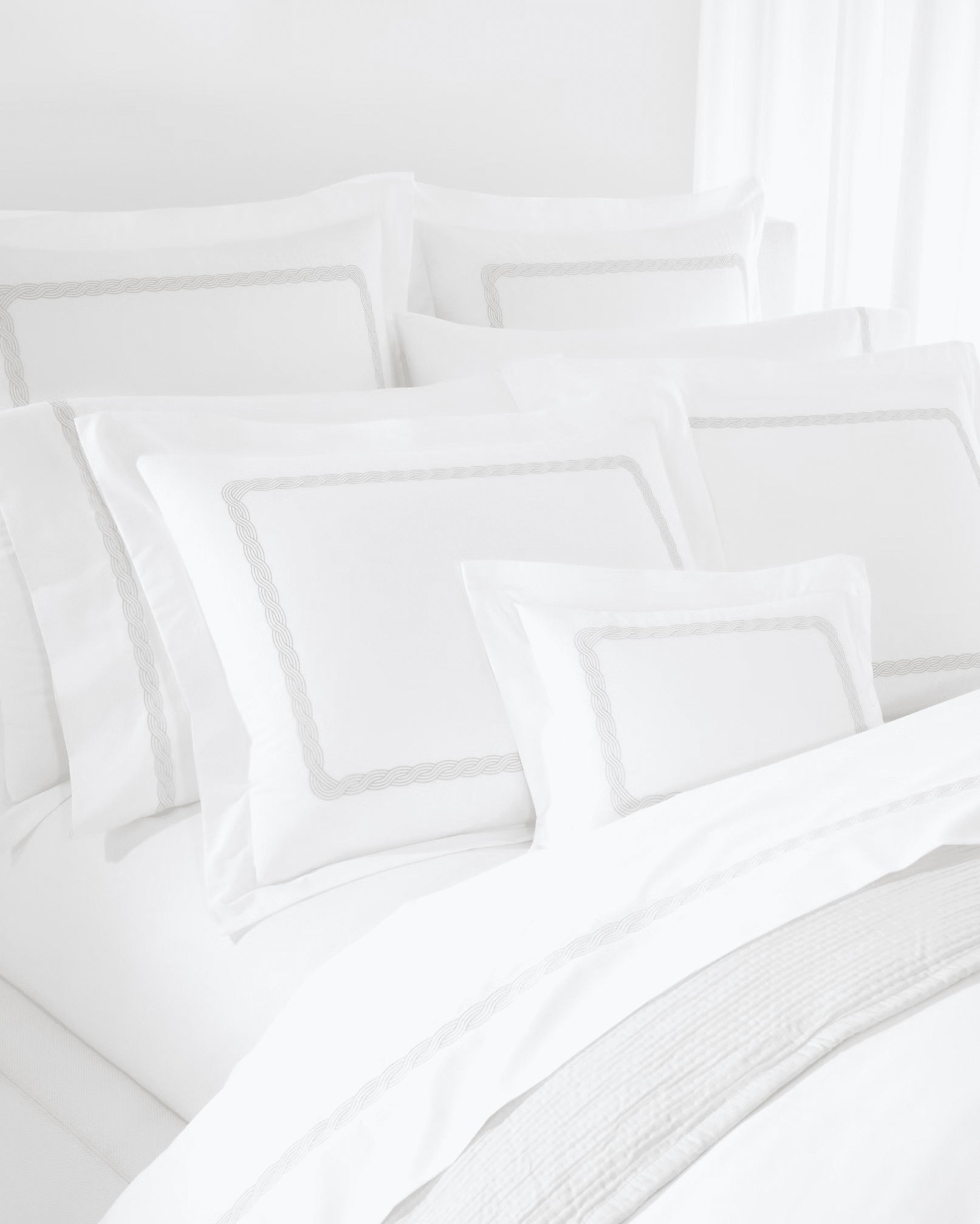 Ralph Lauren FLAX Spencer Cable Embroidery Duvet Cover, US Full/Queen