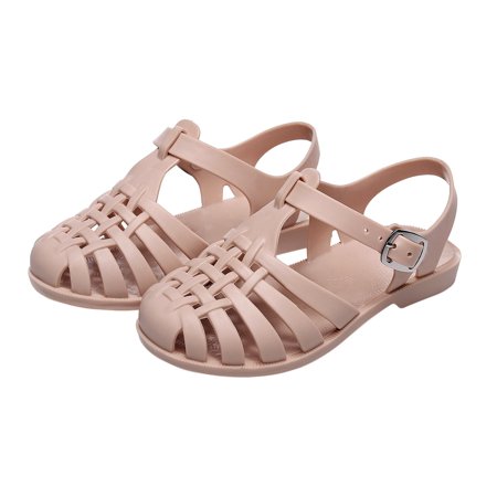 

Bescita Children Non-slip Sandals Girls Boys Soft Princess Shoes Candy Jelly Beach Roman Slippers(4-4.5 Years)