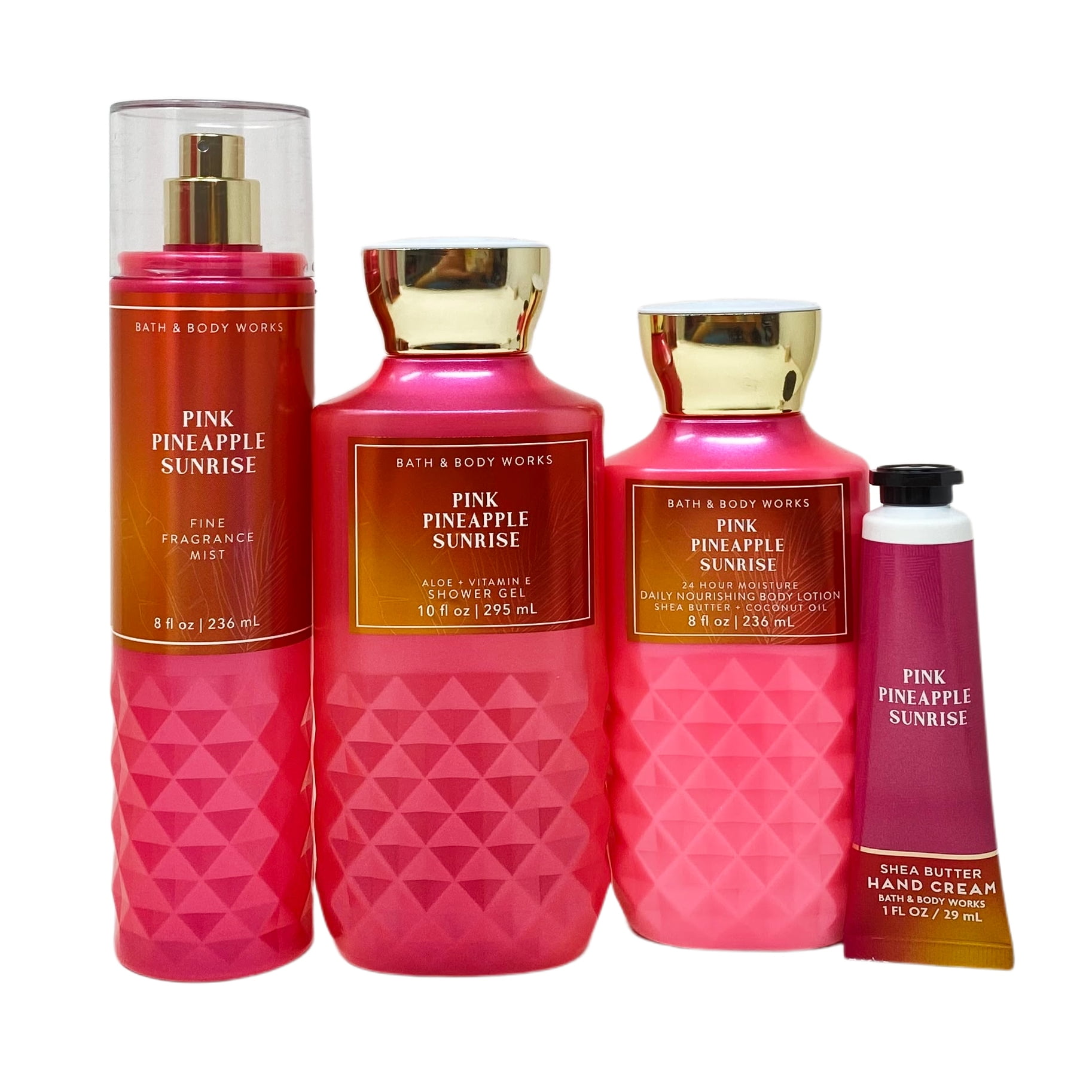 Bath and Body Works Pink Pineapple Sunrise Gift Bag Set