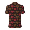 thumbnail image 4 of Rocae Gold Glitter Heart for Men's Short Sleeve Polo Shirt, Quick Drying Performance Moisture Wicking Sports Men's Golf Shirt Large, 4 of 9