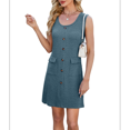 thumbnail image 3 of Parfaitlady Women'S 2025 Summer Sleeveless Mini Dress Crewneck Button Knit Solid Color Bodycon Party Short Dresses with Pockets  S, 3 of 7