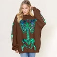 thumbnail image 2 of Tisuna Halloween Sweatshirt For Women Cute Skeleton Print Crewneck Sweatshirt Ladies Long Sleeve Halloween Everyday Wear Fall Tops Clothes Size L, 2 of 5