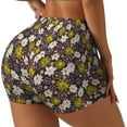 thumbnail image 2 of Kdxio Flowers Daisy Print Workout Shorts for Women Seamless Soft Smooth Gym Yoga Scrunch Active Shorts, 2 of 5