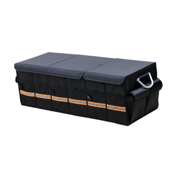 Organizador de maletero con múltiples compartimentos, bolsa de viaje de carga para SUV, remolque, camión Negro