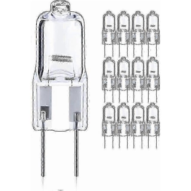 12-pcs 50w Gy6.35 / G6.35 Halogen Dimmable, 12v Bi-pin Base T4 G6.35 820lm (PrettyJ)