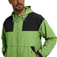 thumbnail image 3 of DPTALR Men's Solid Color Long Sleeve Hooded Zip Up Cardigan, Ice Silk Thin Sun Protection Jacket,Green,Big and Tall Men XXL, 3 of 8