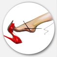 thumbnail image 1 of Designart Horloge Murale Moderne 'jambe Portant un Talon Haut Chaussure Rouge', 1 of 6