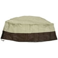 thumbnail image 1 of Housse de Foyer Rond-210D en Tissu Oxford Robuste pour Terrasse et Extérieur, Housse de Table de Foyer Ronde Imperméable, Convient aux Bols de Foyer de 34/35/36 Pouces (36 Pouces D x 24 Pouces H, Beige+brun), 1 of 8