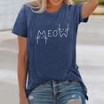 thumbnail image 2 of HCYSFG Women's Meow Cat Graphic Top Crewneck Short Sleeve Casual Fashion T Shirts Summer Daily Wear Trendy Activewear Everyday Tee, 2 of 5