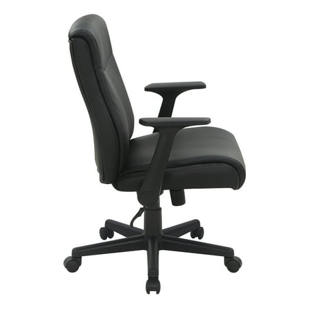 Office Star Products - Mid Back Managers Office Chair - Black