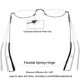 thumbnail image 3 of REAVEE 2 Pack Retro Designer Half Moon Reading Glasses Women Men Spring Hinge Half Frame Readers Stylish Slim Eyeglasses with Pouch,Gun Grey 2.25, 3 of 3