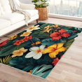 thumbnail image 2 of Hibiscus Area Rug 6x8, Tropical Flowers Leaves Rugs for Living Room, Tropical Plants Carpet, Soft Non Slip Machine Washable Fluffy Easy Clean, for Bedroom Dining Room Floor Home Decor Rug Xsu&-236, 2 of 7