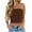 Brown, variant on Summer Bandeau Tube Tops for Women Eyelet Straplesss Crew Neck Camisole Vacation Casual Tunics Blouse Active Workout Cami Tops White 2XL
